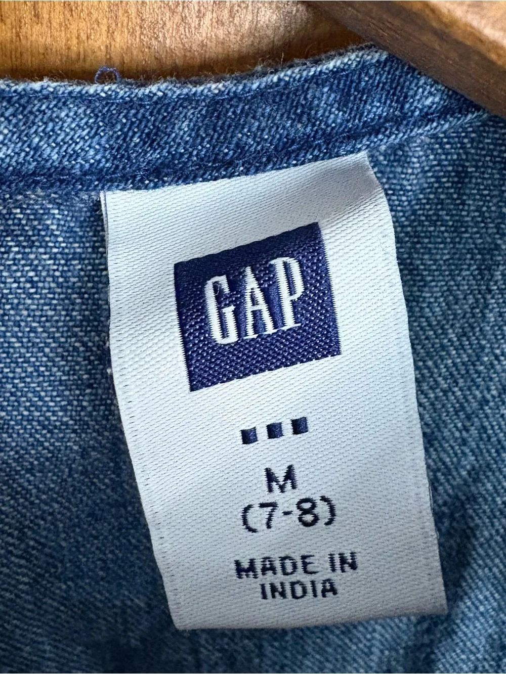 Vintage Gap Kid's Y2K Girl's Denim Jean Jumper Dress Embroidered Book Preppy 7/8